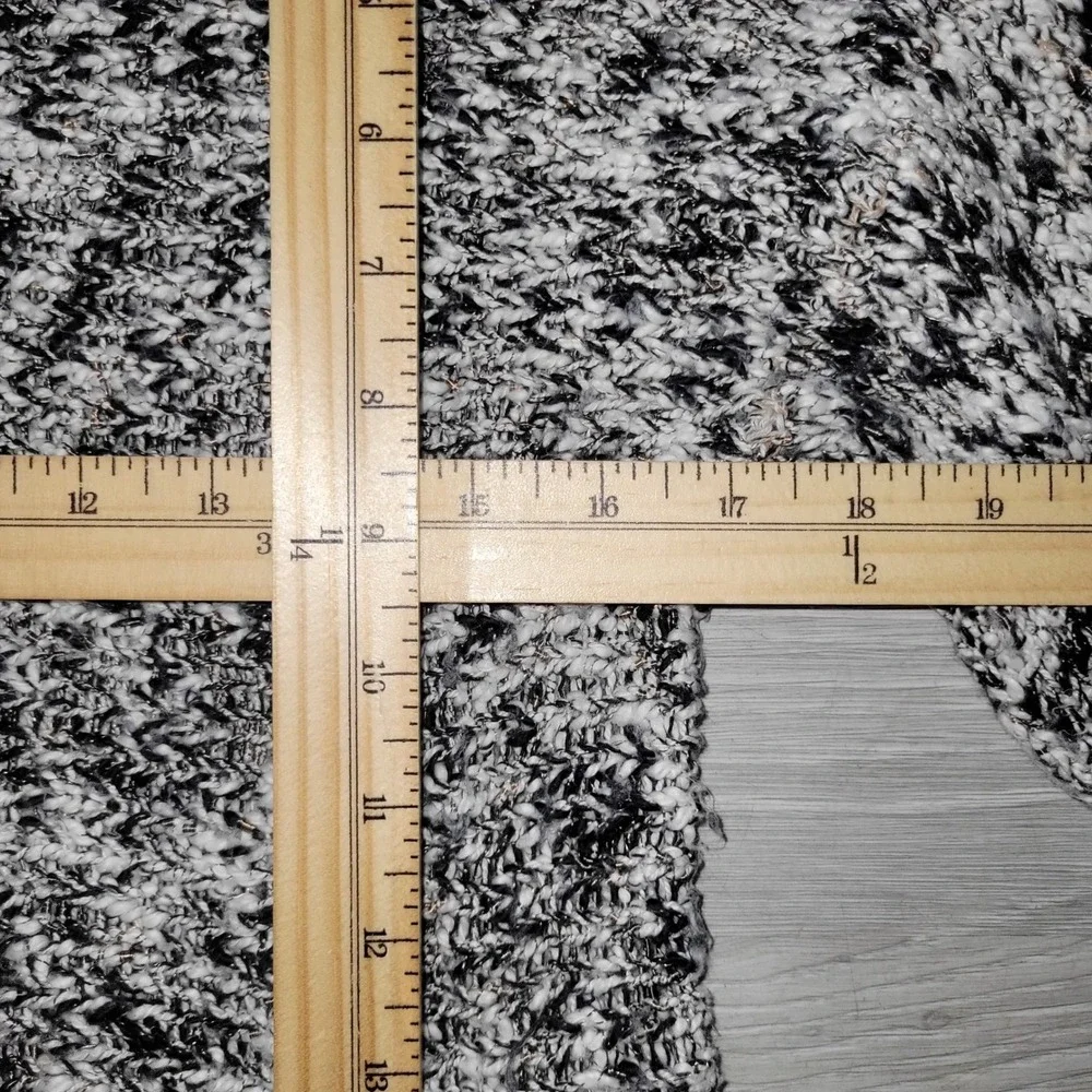 EILEEN FISHER Black White Gold Speckled Knit Sweater Top XS 3/4 Sleeve luxury‎